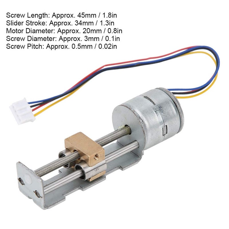 Topyond Stepper Motor, Stepper Motor Linear, Mini Linear Screw Nut Slider 2‑Phase 4‑Wire for DIY Small Sliders 20mm for DIY Laser Engraving Machine - Image 2